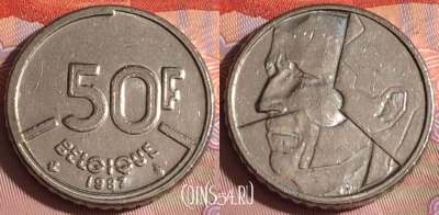 Бельгия 50 франков 1987 г., BELGIQUE, KM# 168, 262c-008
