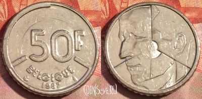 Бельгия 50 франков 1987 года, BELGIQUE, KM# 168, 278a-026
