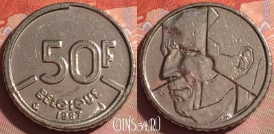 Бельгия 50 франков 1987 года, BELGIQUE, KM# 168, 340i-060