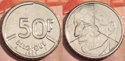 Бельгия 50 франков 1988 года, BELGIQUE, KM# 168, 280a-091