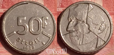 Бельгия 50 франков 1989 года, 'BELGIE', KM# 169, 367l-011
