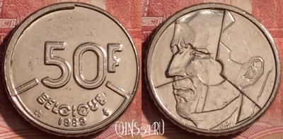 Бельгия 50 франков 1989 г., BELGIQUE, KM# 168, 325k-116