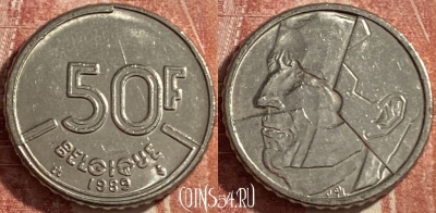 Бельгия 50 франков 1989 г., BELGIQUE, KM# 168, 485р-059