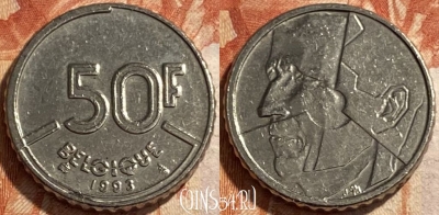 Бельгия 50 франков 1993 г., BELGIQUE, KM# 168, 494р-031