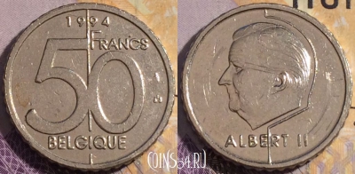 Бельгия 50 франков 1994 года, BELGIQUE, KM# 193, 189a-127