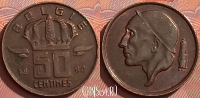 Бельгия 50 сантимов 1980 года BELGIE, KM# 149, 286l-037