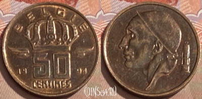 Бельгия 50 сантимов 1994 года BELGIE, KM# 149, 098s-052
