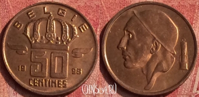 Бельгия 50 сантимов 1998 года BELGIE, KM# 149, 375o-033