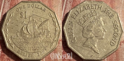 Белиз 1 доллар 2007 года, KM# 99, 142r-063 ♛