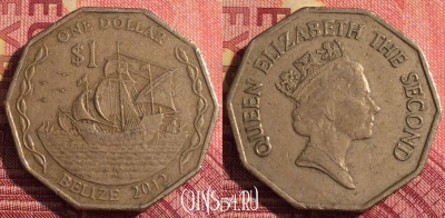 Белиз 1 доллар 2012 года, KM# 99, 295i-113