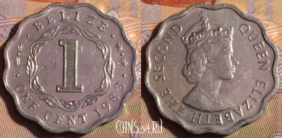 Белиз 1 цент 1983 года, KM# 33a, 253b-005