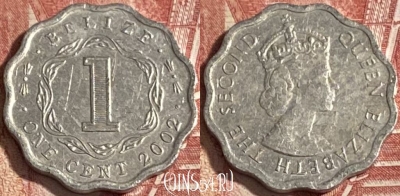 Белиз 1 цент 2002 года, KM# 33a, 343r-082