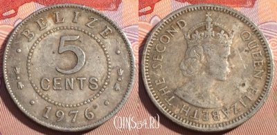 Белиз 5 центов 1976 года, KM# 34a, 091c-074