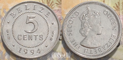 Белиз 5 центов 1994 года, KM 34a, 118-041