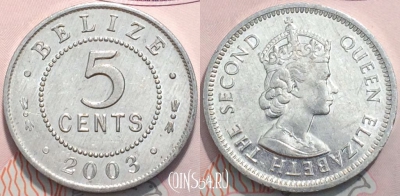 Белиз 5 центов 2003 года, KM# 34a, 118-044