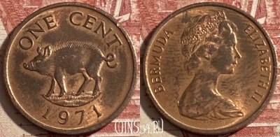 Бермудские Острова 1 цент 1971 г., KM# 15, 477р-129 ♛