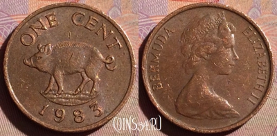 Бермудские Острова 1 цент 1983 года, KM# 15, 329g-038