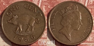 Бермудские Острова 1 цент 1986 г., KM# 44, 474r-016 ♛