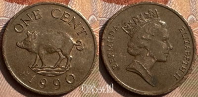 Бермудские Острова 1 цент 1990 г., KM# 44, 293s-080 ♛