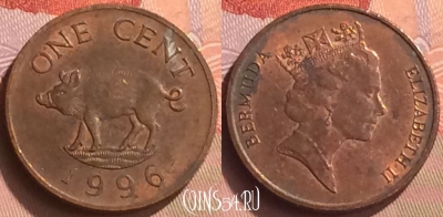 Бермудские Острова 1 цент 1996 года, KM# 44b, 078o-142