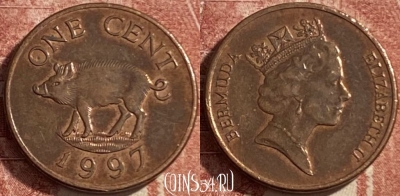 Бермудские Острова 1 цент 1997 г., KM# 44b, 485р-025 ♛
