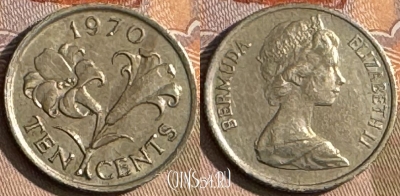 Бермудские Острова 10 центов 1970 года, KM# 17, 200t-073