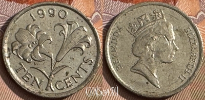 Бермудские Острова 10 центов 1990 г., KM# 46, s053s-164