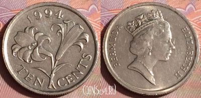Бермудские Острова 10 центов 1994 года, KM# 46, 260c-064
