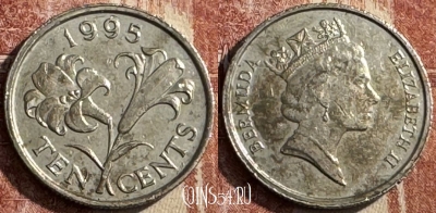 Бермудские Острова 10 центов 1995 г., KM# 46, 048s-096