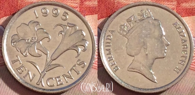 Бермуды 10 центов 1995 года, KM# 46, 268-111