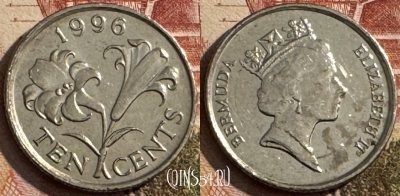 Бермудские Острова 10 центов 1996 г., KM# 46, s156t-069