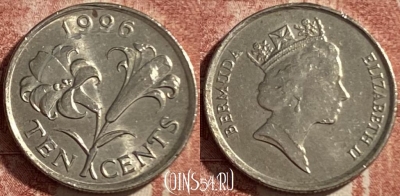 Бермудские Острова 10 центов 1996 г., KM# 46, 485р-138 ♛