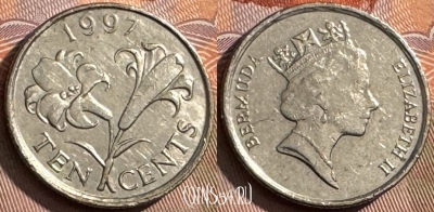 Бермудские Острова 10 центов 1997 г., KM# 46, s129t-024