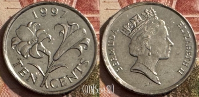 Бермудские Острова 10 центов 1997 г., KM# 46, s138t-061
