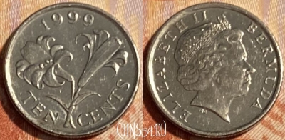 Бермудские Острова 10 центов 1999 г., KM# 109, 499р-120