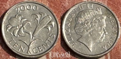 Бермудские Острова 10 центов 2000 г., KM# 109, 106s-057 ♛