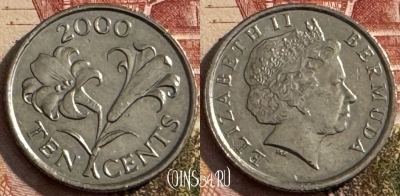 Бермудские Острова 10 центов 2000 г., KM# 109, s146t-012
