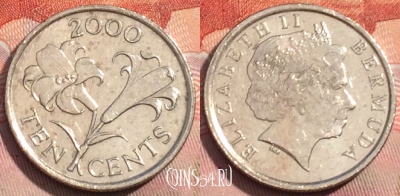 Бермудские Острова 10 центов 2000 года, KM# 109, 282a-032