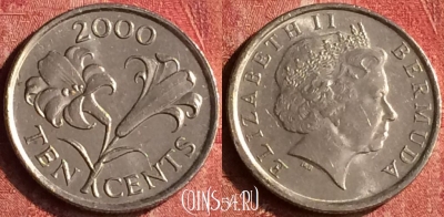 Бермудские Острова 10 центов 2000 года, KM# 109, 399-092