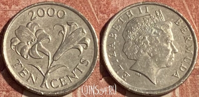 Бермудские Острова 10 центов 2000 г., KM# 109, 136r-028 ♛