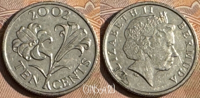 Бермудские Острова 10 центов 2002 г., KM# 109, s170t-137