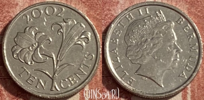 Бермудские Острова 10 центов 2002 г., KM# 109, 485р-006 ♛