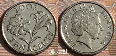 Бермудские Острова 10 центов 2003 г., KM# 109, 145s-009