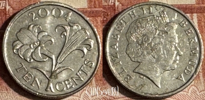 Бермудские Острова 10 центов 2004 г., KM# 109, s186t-106