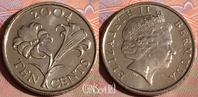Бермудские Острова 10 центов 2004 года, KM# 109, 205c-078