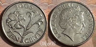 Бермудские Острова 10 центов 2005 г., KM# 109, 145s-056