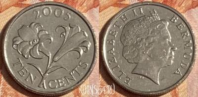 Бермудские Острова 10 центов 2005 г., KM# 109, 154r-092 ♛