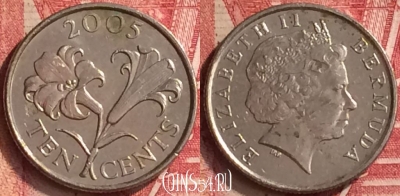 Бермудские Острова 10 центов 2005 г., KM# 109, 208m-120