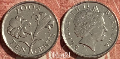 Бермудские Острова 10 центов 2008 г., KM# 109, 476р-088
