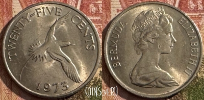 Бермудские Острова 25 центов 1973 г., KM# 18, 144t-005